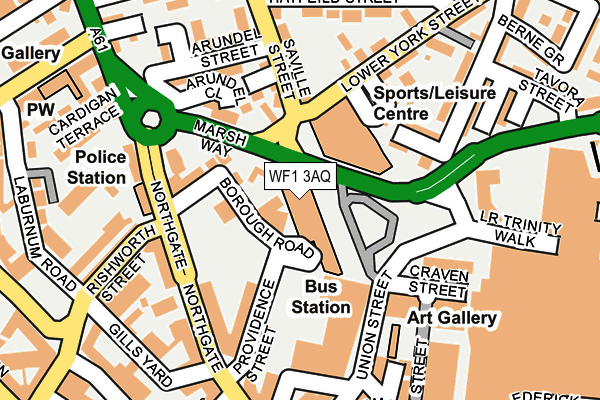 WF1 3AQ map - OS OpenMap – Local (Ordnance Survey) WF1 3AQ map - OS OpenMap – Local (Ordnance Survey)