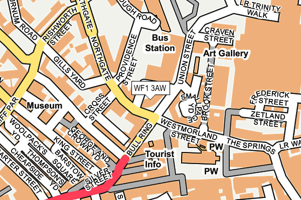 WF1 3AW map - OS OpenMap – Local (Ordnance Survey) WF1 3AW map - OS OpenMap – Local (Ordnance Survey)