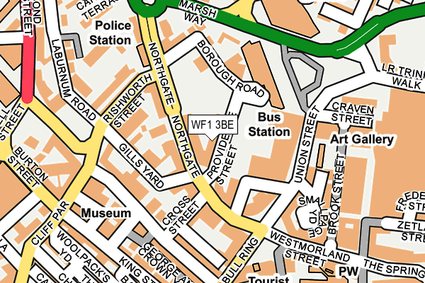 WF1 3BE map - OS OpenMap – Local (Ordnance Survey) WF1 3BE map - OS OpenMap – Local (Ordnance Survey)