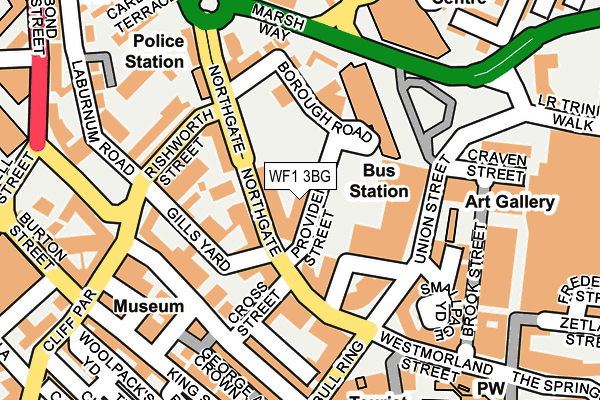WF1 3BG map - OS OpenMap – Local (Ordnance Survey) WF1 3BG map - OS OpenMap – Local (Ordnance Survey)