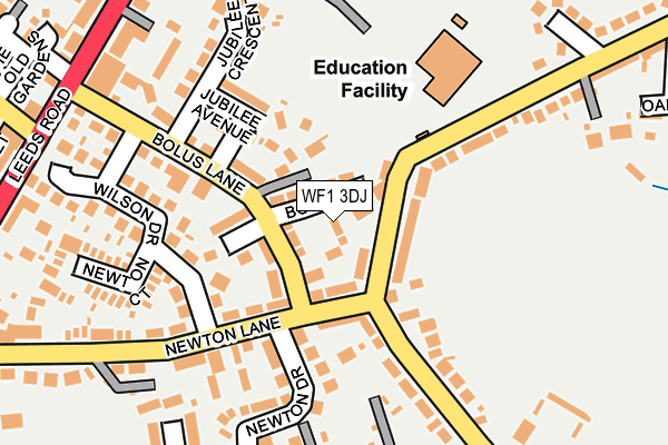 WF1 3DJ map - OS OpenMap – Local (Ordnance Survey) WF1 3DJ map - OS OpenMap – Local (Ordnance Survey)