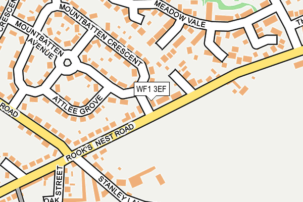 WF1 3EF map - OS OpenMap – Local (Ordnance Survey) WF1 3EF map - OS OpenMap – Local (Ordnance Survey)
