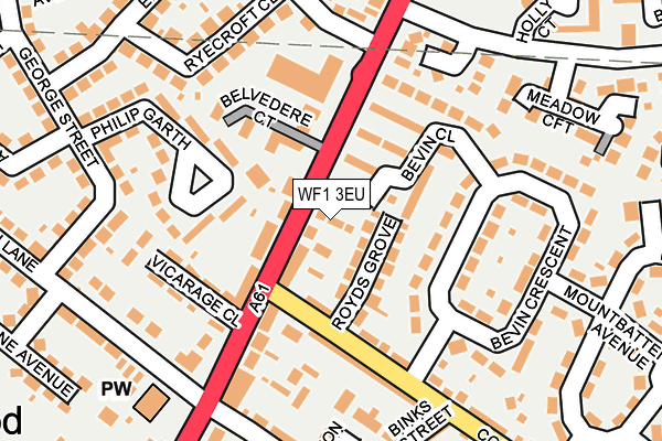 WF1 3EU map - OS OpenMap – Local (Ordnance Survey) WF1 3EU map - OS OpenMap – Local (Ordnance Survey)