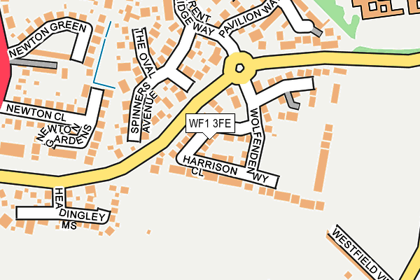 WF1 3FE map - OS OpenMap – Local (Ordnance Survey) WF1 3FE map - OS OpenMap – Local (Ordnance Survey)