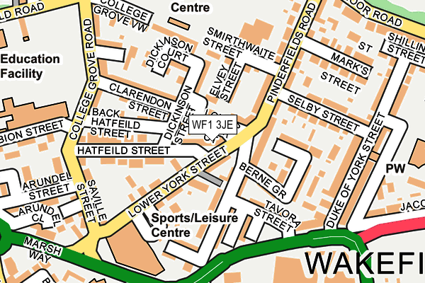WF1 3JE map - OS OpenMap – Local (Ordnance Survey) WF1 3JE map - OS OpenMap – Local (Ordnance Survey)