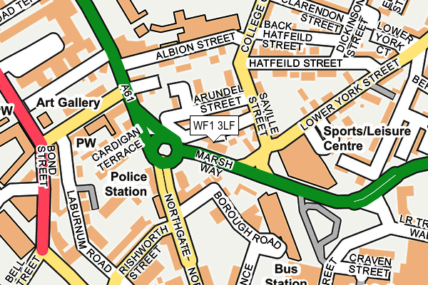 WF1 3LF map - OS OpenMap – Local (Ordnance Survey) WF1 3LF map - OS OpenMap – Local (Ordnance Survey)