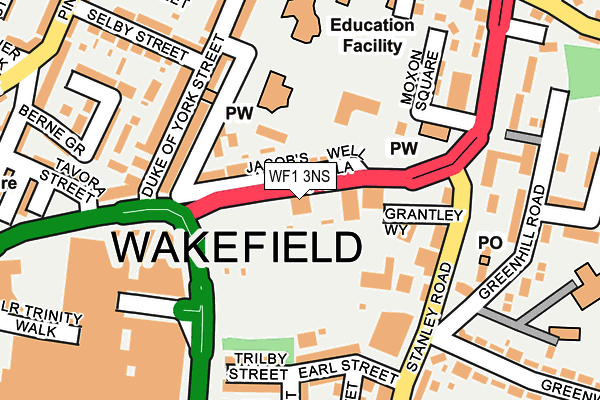WF1 3NS map - OS OpenMap – Local (Ordnance Survey) WF1 3NS map - OS OpenMap – Local (Ordnance Survey)