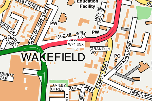 WF1 3NX map - OS OpenMap – Local (Ordnance Survey) WF1 3NX map - OS OpenMap – Local (Ordnance Survey)
