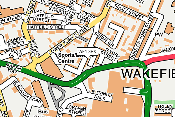 WF1 3PX map - OS OpenMap – Local (Ordnance Survey) WF1 3PX map - OS OpenMap – Local (Ordnance Survey)