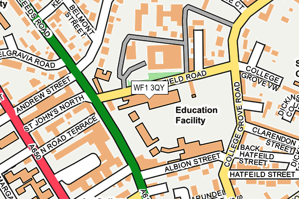 WF1 3QY map - OS OpenMap – Local (Ordnance Survey) WF1 3QY map - OS OpenMap – Local (Ordnance Survey)