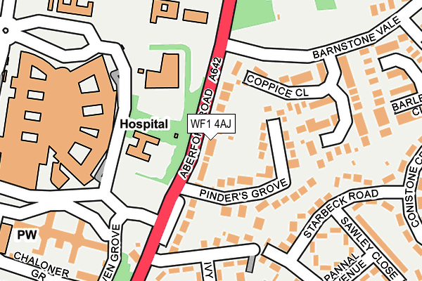 WF1 4AJ map - OS OpenMap – Local (Ordnance Survey) WF1 4AJ map - OS OpenMap – Local (Ordnance Survey)