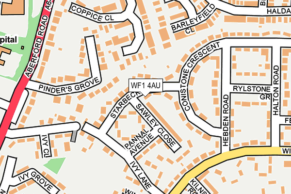WF1 4AU map - OS OpenMap – Local (Ordnance Survey) WF1 4AU map - OS OpenMap – Local (Ordnance Survey)
