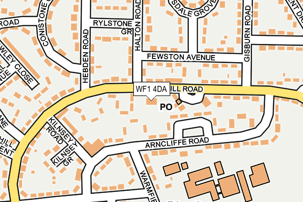 WF1 4DA map - OS OpenMap – Local (Ordnance Survey) WF1 4DA map - OS OpenMap – Local (Ordnance Survey)