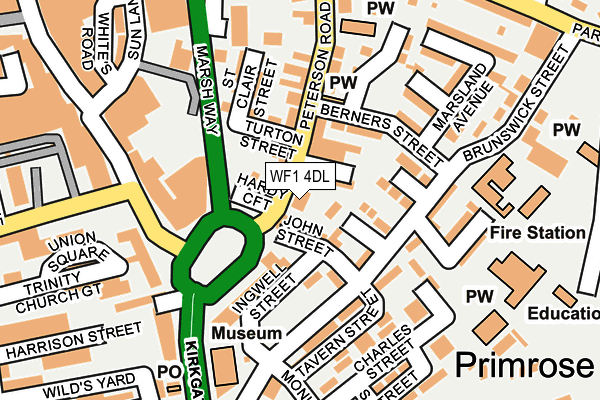 WF1 4DL map - OS OpenMap – Local (Ordnance Survey) WF1 4DL map - OS OpenMap – Local (Ordnance Survey)