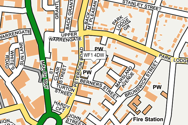 WF1 4DW map - OS OpenMap – Local (Ordnance Survey) WF1 4DW map - OS OpenMap – Local (Ordnance Survey)