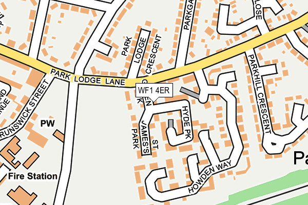 WF1 4ER map - OS OpenMap – Local (Ordnance Survey) WF1 4ER map - OS OpenMap – Local (Ordnance Survey)