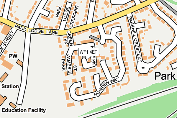 WF1 4ET map - OS OpenMap – Local (Ordnance Survey) WF1 4ET map - OS OpenMap – Local (Ordnance Survey)