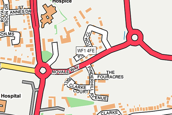 WF1 4FE map - OS OpenMap – Local (Ordnance Survey) WF1 4FE map - OS OpenMap – Local (Ordnance Survey)