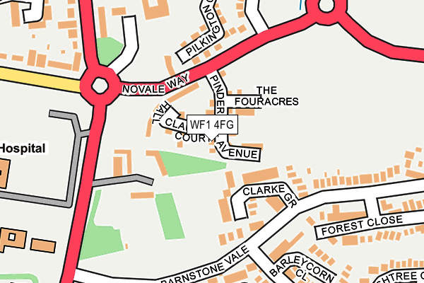 WF1 4FG map - OS OpenMap – Local (Ordnance Survey) WF1 4FG map - OS OpenMap – Local (Ordnance Survey)