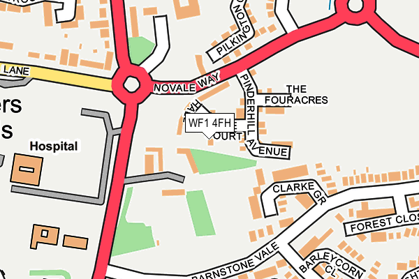WF1 4FH map - OS OpenMap – Local (Ordnance Survey) WF1 4FH map - OS OpenMap – Local (Ordnance Survey)