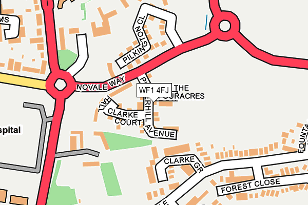 WF1 4FJ map - OS OpenMap – Local (Ordnance Survey) WF1 4FJ map - OS OpenMap – Local (Ordnance Survey)
