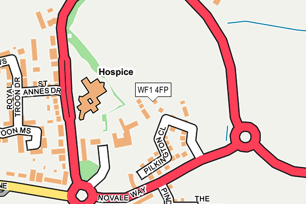 WF1 4FP map - OS OpenMap – Local (Ordnance Survey) WF1 4FP map - OS OpenMap – Local (Ordnance Survey)