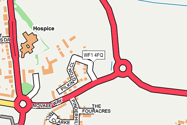 WF1 4FQ map - OS OpenMap – Local (Ordnance Survey) WF1 4FQ map - OS OpenMap – Local (Ordnance Survey)