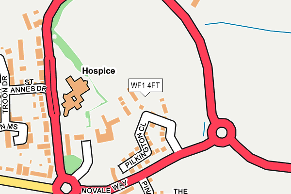 WF1 4FT map - OS OpenMap – Local (Ordnance Survey) WF1 4FT map - OS OpenMap – Local (Ordnance Survey)