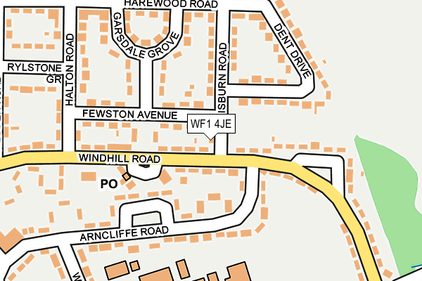 WF1 4JE map - OS OpenMap – Local (Ordnance Survey) WF1 4JE map - OS OpenMap – Local (Ordnance Survey)
