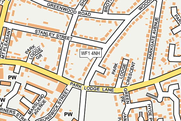 WF1 4NH map - OS OpenMap – Local (Ordnance Survey) WF1 4NH map - OS OpenMap – Local (Ordnance Survey)