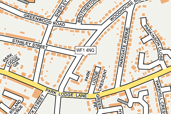 WF1 4NQ map - OS OpenMap – Local (Ordnance Survey) WF1 4NQ map - OS OpenMap – Local (Ordnance Survey)