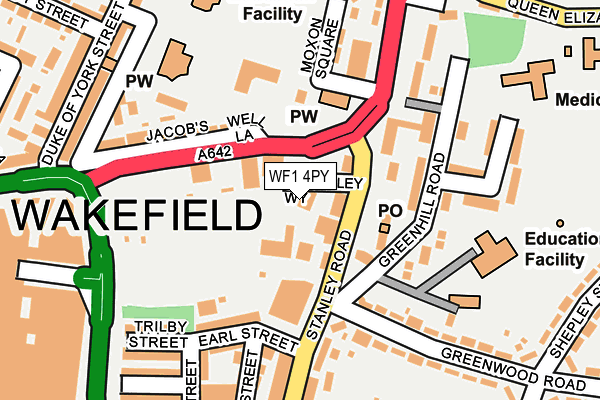 WF1 4PY map - OS OpenMap – Local (Ordnance Survey) WF1 4PY map - OS OpenMap – Local (Ordnance Survey)