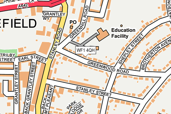 WF1 4QH map - OS OpenMap – Local (Ordnance Survey) WF1 4QH map - OS OpenMap – Local (Ordnance Survey)