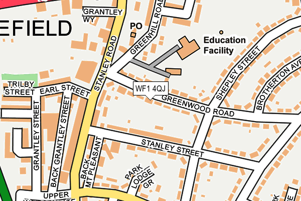 WF1 4QJ map - OS OpenMap – Local (Ordnance Survey) WF1 4QJ map - OS OpenMap – Local (Ordnance Survey)