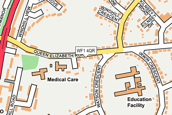 WF1 4QR map - OS OpenMap – Local (Ordnance Survey) WF1 4QR map - OS OpenMap – Local (Ordnance Survey)