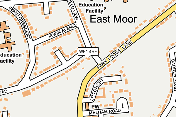 WF1 4RF map - OS OpenMap – Local (Ordnance Survey) WF1 4RF map - OS OpenMap – Local (Ordnance Survey)