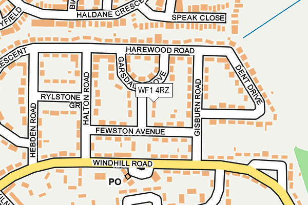 WF1 4RZ map - OS OpenMap – Local (Ordnance Survey) WF1 4RZ map - OS OpenMap – Local (Ordnance Survey)