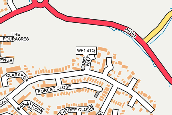 WF1 4TQ map - OS OpenMap – Local (Ordnance Survey) WF1 4TQ map - OS OpenMap – Local (Ordnance Survey)