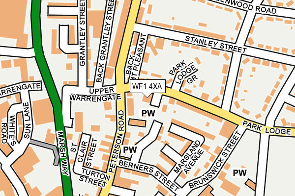 WF1 4XA map - OS OpenMap – Local (Ordnance Survey) WF1 4XA map - OS OpenMap – Local (Ordnance Survey)