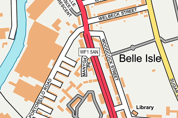 WF1 5AN map - OS OpenMap – Local (Ordnance Survey) WF1 5AN map - OS OpenMap – Local (Ordnance Survey)