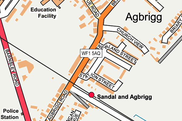 WF1 5AQ map - OS OpenMap – Local (Ordnance Survey) WF1 5AQ map - OS OpenMap – Local (Ordnance Survey)