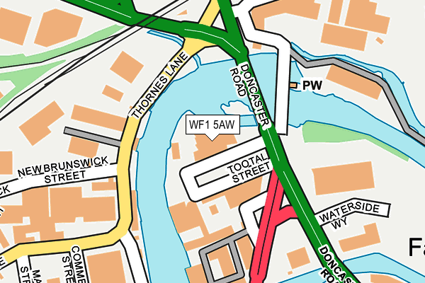 WF1 5AW map - OS OpenMap – Local (Ordnance Survey) WF1 5AW map - OS OpenMap – Local (Ordnance Survey)