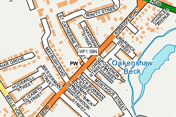 WF1 5BN map - OS OpenMap – Local (Ordnance Survey) WF1 5BN map - OS OpenMap – Local (Ordnance Survey)
