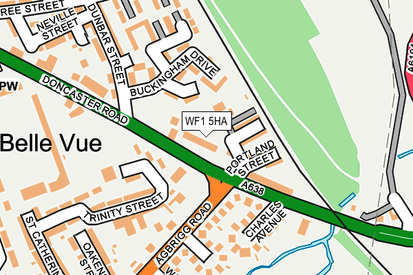 WF1 5HA map - OS OpenMap – Local (Ordnance Survey) WF1 5HA map - OS OpenMap – Local (Ordnance Survey)