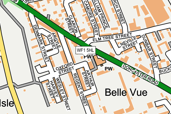 WF1 5HL map - OS OpenMap – Local (Ordnance Survey) WF1 5HL map - OS OpenMap – Local (Ordnance Survey)