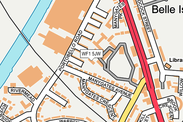 WF1 5JW map - OS OpenMap – Local (Ordnance Survey) WF1 5JW map - OS OpenMap – Local (Ordnance Survey)