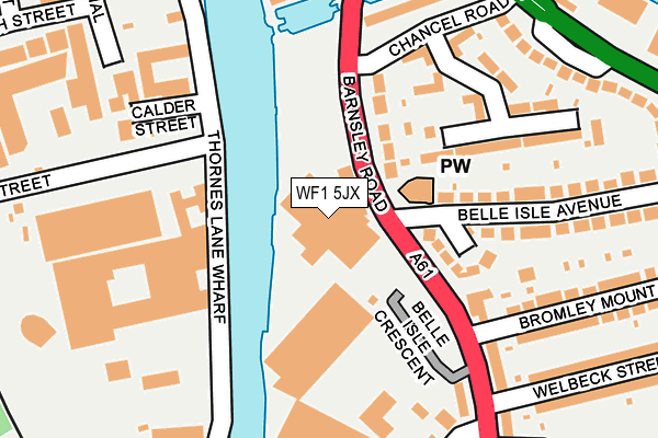 WF1 5JX map - OS OpenMap – Local (Ordnance Survey) WF1 5JX map - OS OpenMap – Local (Ordnance Survey)