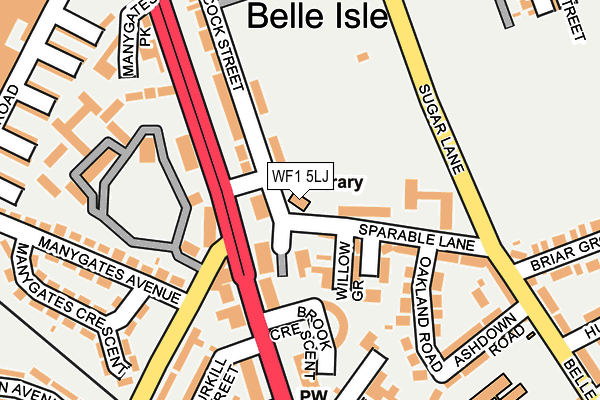 WF1 5LJ map - OS OpenMap – Local (Ordnance Survey) WF1 5LJ map - OS OpenMap – Local (Ordnance Survey)