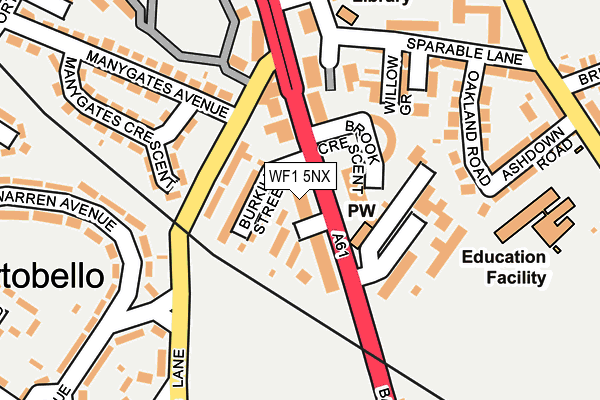 WF1 5NX map - OS OpenMap – Local (Ordnance Survey)
