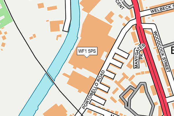 WF1 5PS map - OS OpenMap – Local (Ordnance Survey) WF1 5PS map - OS OpenMap – Local (Ordnance Survey)